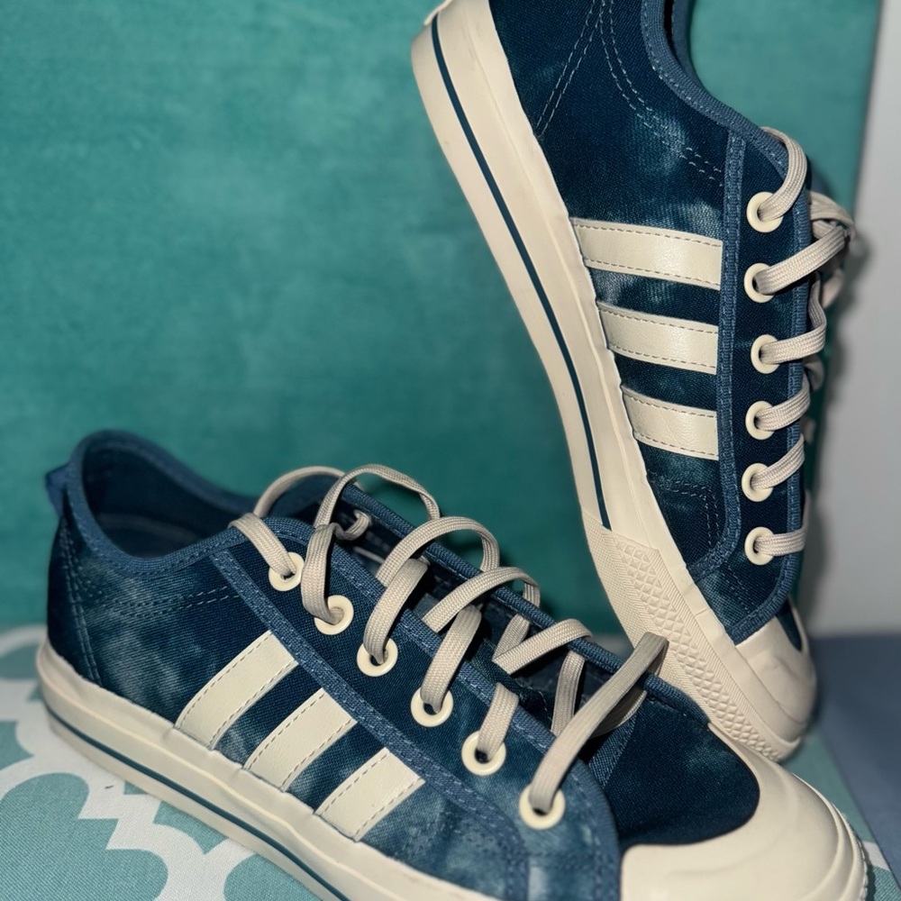 Adidas Navy and Cream Casual Sneakers